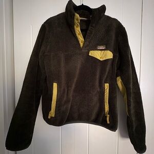 L.L. Bean Green Fleece with Yellow Trim